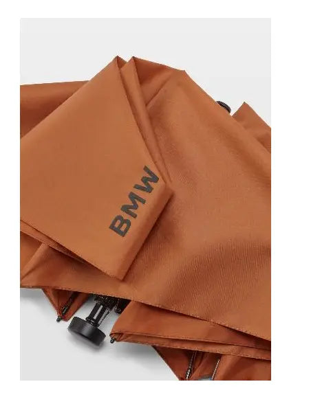 BMW Logo Pocket Umbrella Ultralight Folding Compact Branded In Cognac
