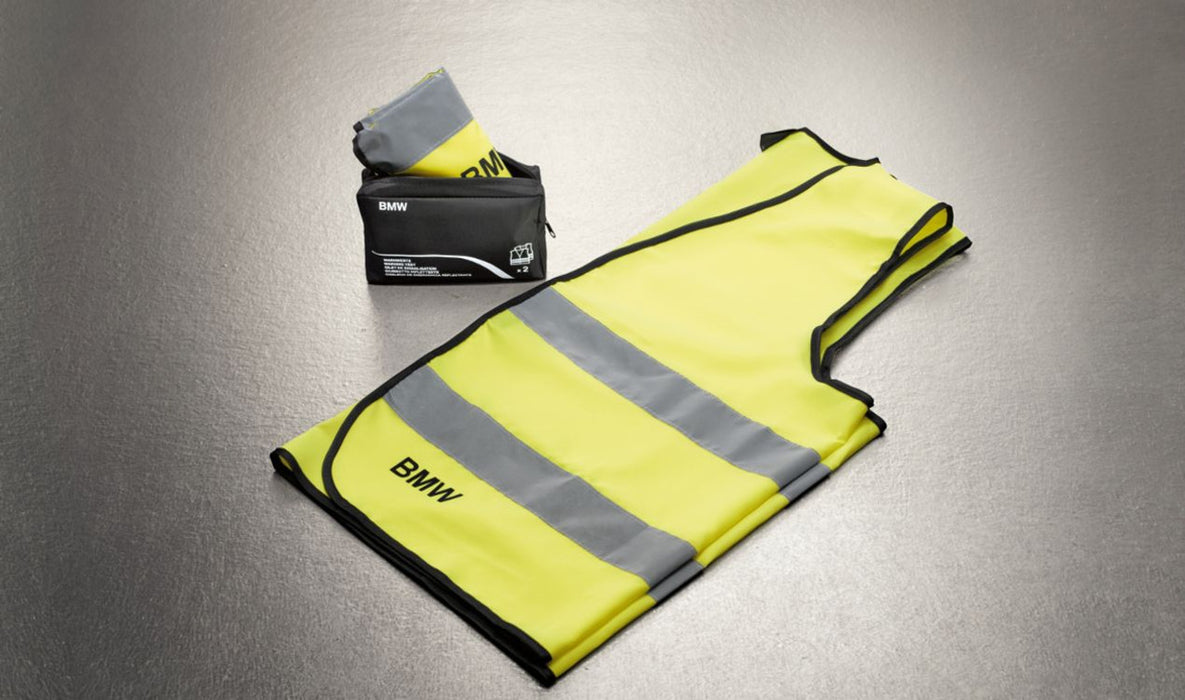 BMW Reflective Safety High Visibility Vest Yellow 2 Pc Set