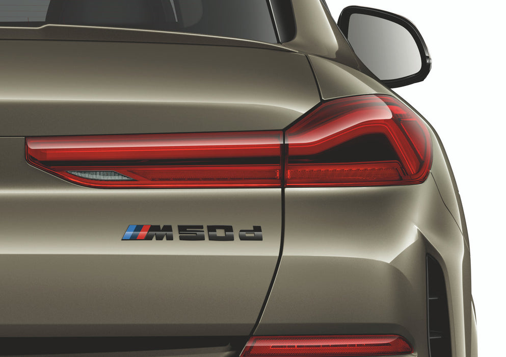BMW M50D Car Lettering Emblem Badge Logo Black Painted