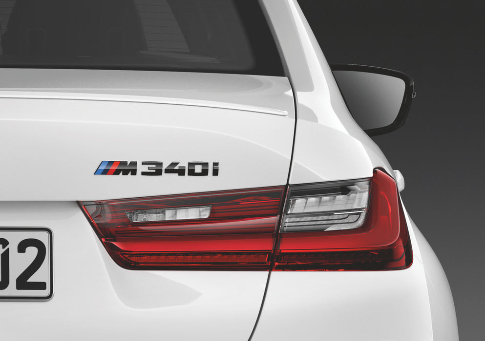 BMW M340I Car Lettering Emblem Badge Logo Black Painted